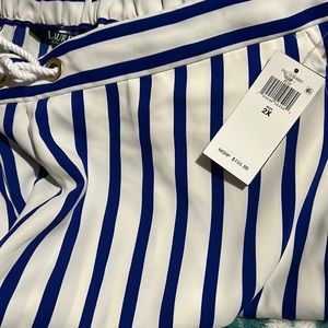 Dress Pants blue and white wide leg by Lauren Ralph Lauren